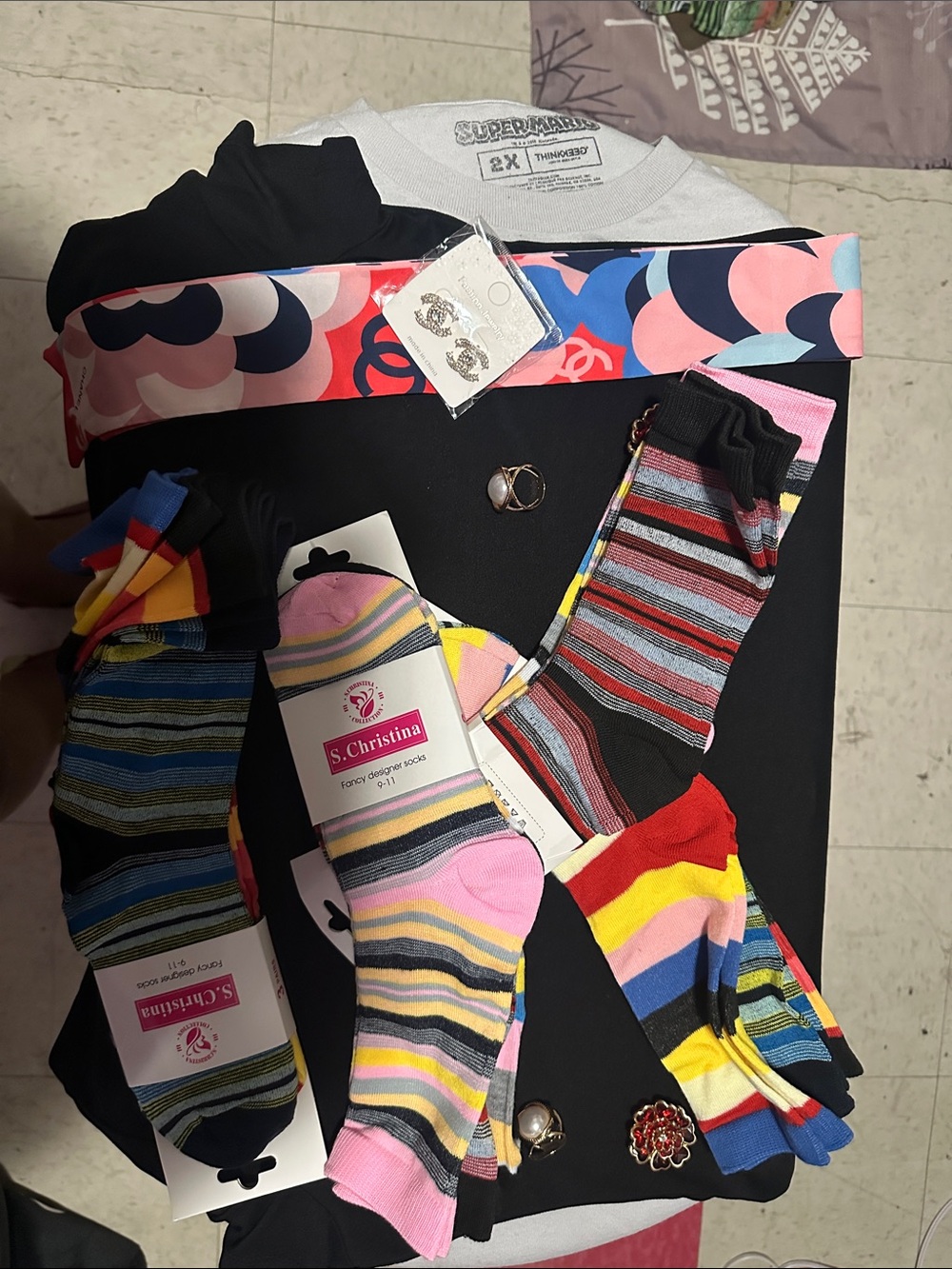 Christina Menβs Multicolor Stripe Socks - Pack of Assorted Colors